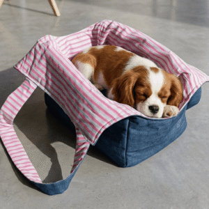 Sac & coussin de transport en jean - BOHÈME